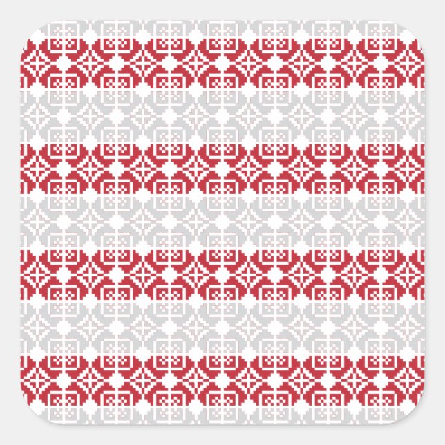 Adesivo Quadrado Manhã da Letónia - Padrão geométrico II do SUN (Frente)