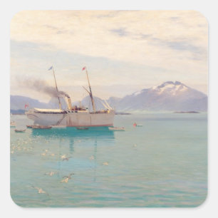 Adesivo Quadrado Manhã do verão em Molde, 1892