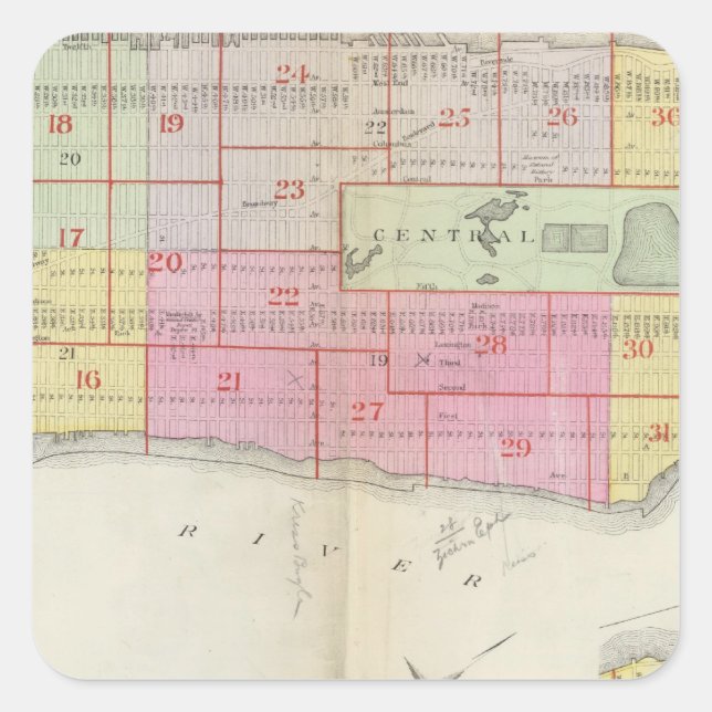 Adesivo Quadrado Manhatten, Nova Iorque 10 (Frente)