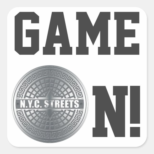 Adesivo Quadrado Manhole NYC (Frente)