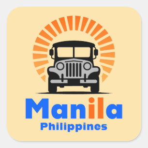 Adesivo Quadrado Manila Filipinas Sudeste Asiático