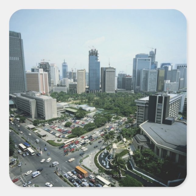 Adesivo Quadrado Manila Skyline (Frente)