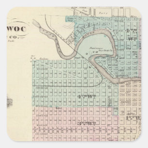 Adesivo Quadrado Manitowoc, Sheboygan e Hilbert, Wis