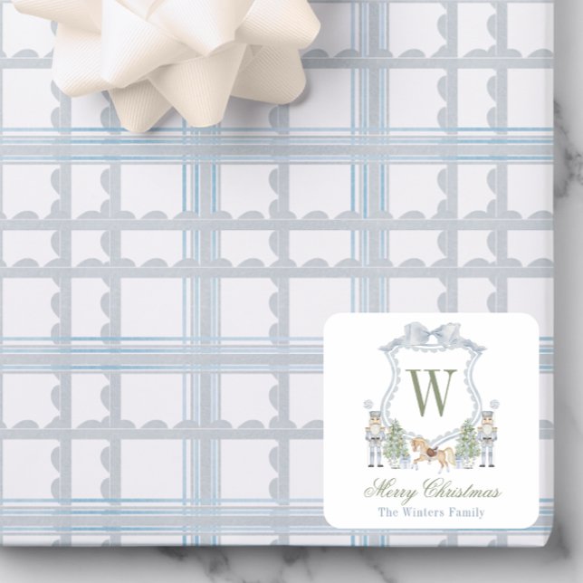 Adesivo Quadrado Manograma Monograma Dotação Inicial do Invólucro d (Criador carregado)