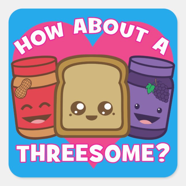 Adesivo Quadrado Manteiga de amendoim e geleia - Que tal uma ameaça (Frente)