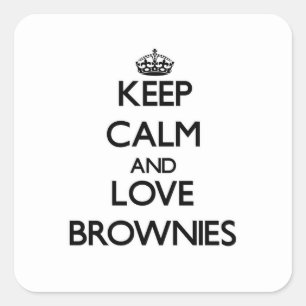 Adesivo Quadrado Mantenha a calma e ame brownies