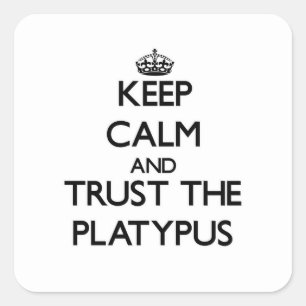 Adesivo Quadrado Mantenha a calma e confie o Platypus