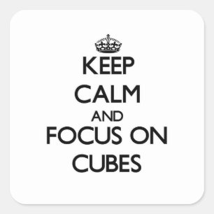 Adesivo Quadrado Mantenha a calma e o foco em cubos