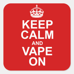 Adesivo Quadrado Mantenha a calma e o Vape no decalque