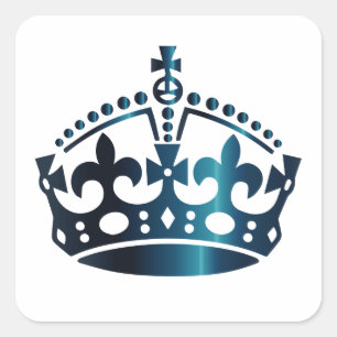 Adesivo Quadrado Mantenha a coroa azul escuro calma - para mudar o