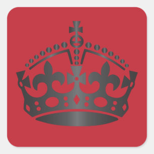 Adesivo Quadrado Mantenha a coroa calma do carbono - para mudar o