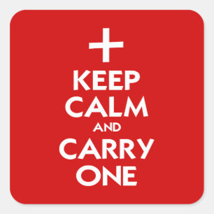 Adesivo Quadrado Mantenha calma e Carregar um