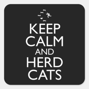 Adesivo Quadrado Mantenha Calma E Coloque Gatos
