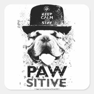 Adesivo Quadrado Mantenha calmo e estada Pawsitive