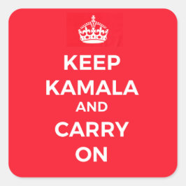Adesivo Quadrado Mantenha Kamala e Carregar no Sticker