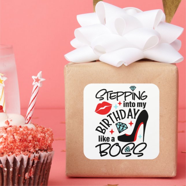 Adesivo Quadrado Mantenha ou design o seu próprio autocolante (Festa)