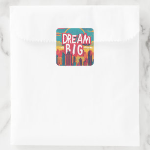 Adesivo Quadrado Mantenha-se inspirado - Designs motivacionais e de