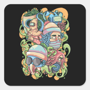 Adesivo Quadrado Mantenha-se seguro