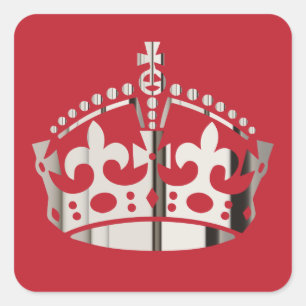 Adesivo Quadrado Manter Calma Polida Coroa de Níquel - Alterar fun