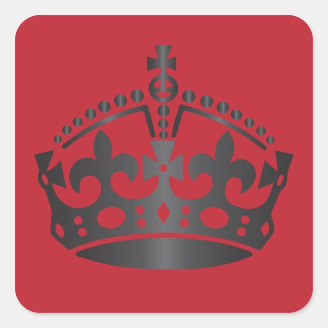 Adesivo Quadrado Manter Calmo Coroa de Carbono - Alterar o fundo (Frente)