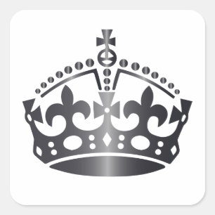 Adesivo Quadrado Manter Calmo Coroa de Carbono - Alterar o fundo