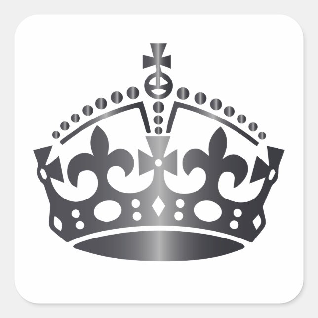 Adesivo Quadrado Manter Calmo Coroa de Carbono - Alterar o fundo (Frente)