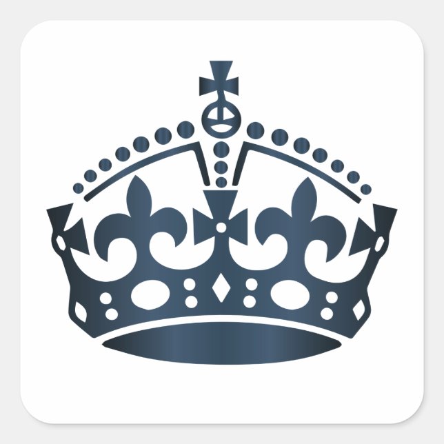 Adesivo Quadrado Manter Calmo Coroa de Carbono - Alterar o fundo (Frente)