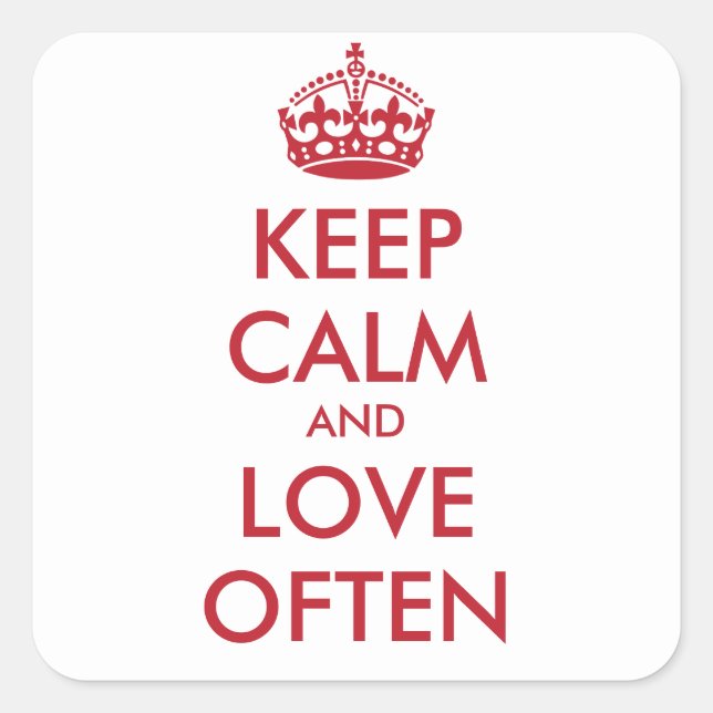 Adesivo Quadrado MANTER CALMO E AMOR COM FREQUÊNCIA - texto persona (Frente)