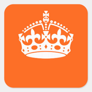 Adesivo Quadrado MANTER Ícone CALM CROWN em Orange Personalizar es