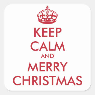 Adesivo Quadrado MANTER O NATAL DE CALMA E DE MERCADORIAS - texto p