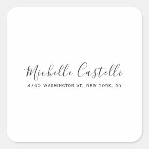 Adesivo Quadrado Manuscrito clássico único profissional