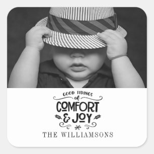 Adesivo Quadrado Manuscrito Moderno Vinheta de fotos em branco pr