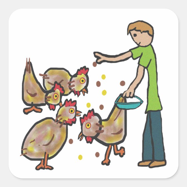 Adesivo Quadrado Manutenção de frango (Frente)