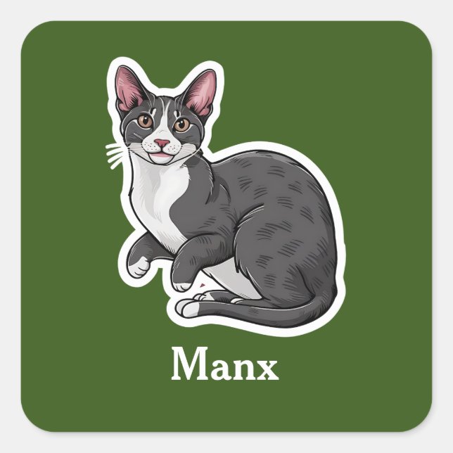 Adesivo Quadrado Manx (Frente)