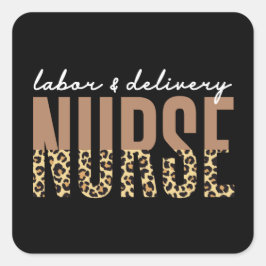 Adesivo Quadrado Mão de obra e enfermeira responsável pela entrega