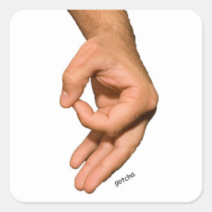 Adesivo Quadrado Mão do jogo do círculo Gotcha