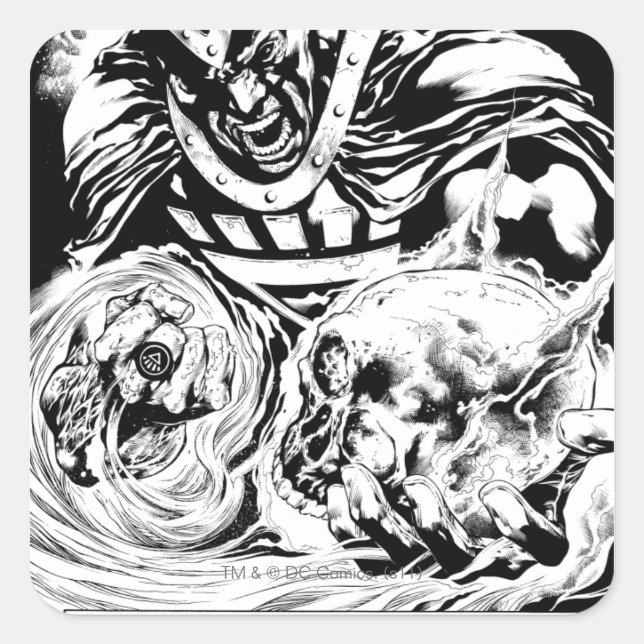 Adesivo Quadrado Mão Preta com Painel de Caveira 2 (Frente)