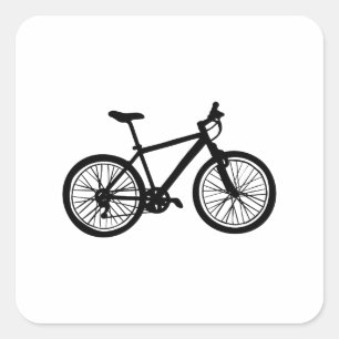 Adesivo Quadrado Mão simples bicicleta tirada em preto e branco