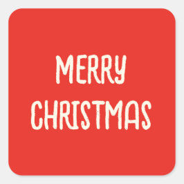 Adesivo Quadrado Mão Vermelha Desenhada Rabo Quente Feliz Natal