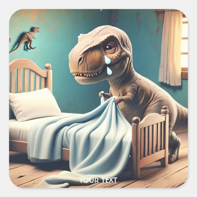 Adesivo Quadrado Mãos Curtas de T-rex Fantasy (Frente)