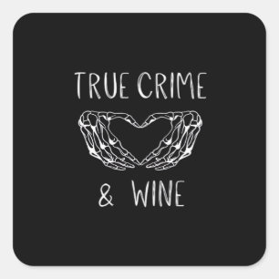 Adesivo Quadrado Mãos De Esqueleto Do Crime E Do Vinho