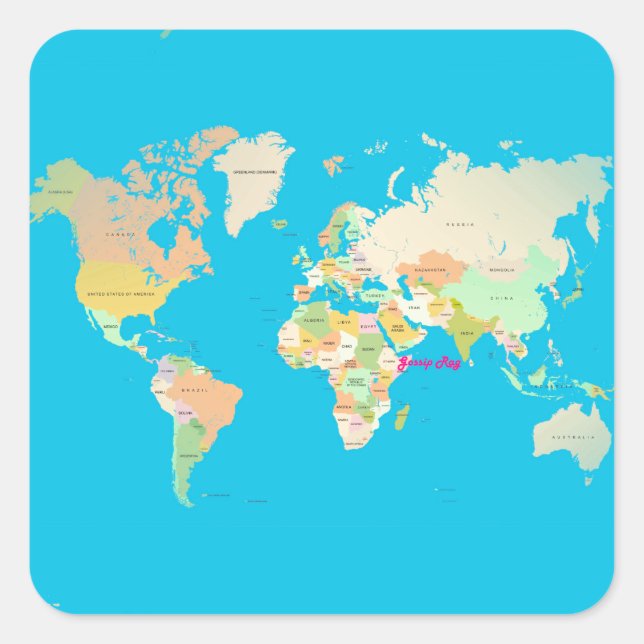 Adesivo Quadrado mapa (Frente)