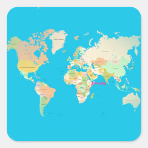 Adesivo Quadrado mapa