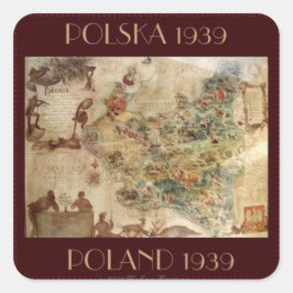 ADESIVO QUADRADO MAPA 1939 DO POLÔNIA
