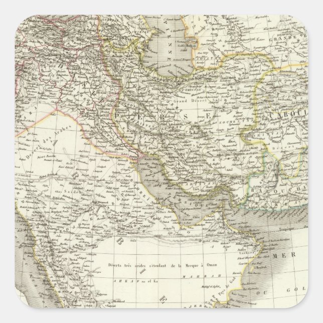 Adesivo Quadrado Mapa 2 do Atlas do Oriente Médio (Frente)
