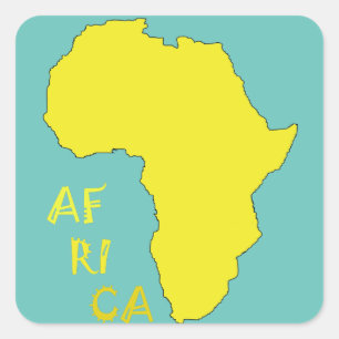 Adesivo Quadrado Mapa Africano Amarelo Funky