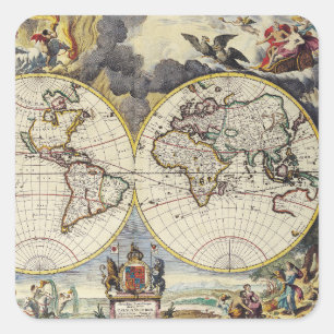 Adesivo Quadrado Mapa antigo antigo inspirado (4)