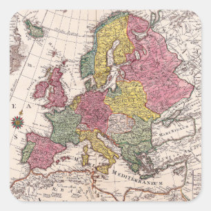 Adesivo Quadrado Mapa antigo antigo inspirado (9)