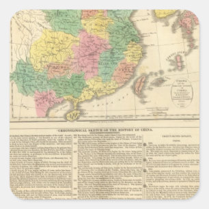 Adesivo Quadrado Mapa Atlas da China e do Japão