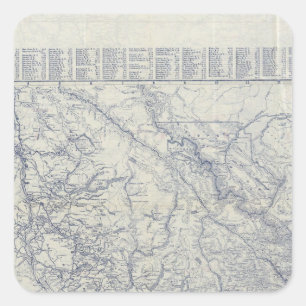 Adesivo Quadrado Mapa Automático de Trilhos 1925 da Rand McNally